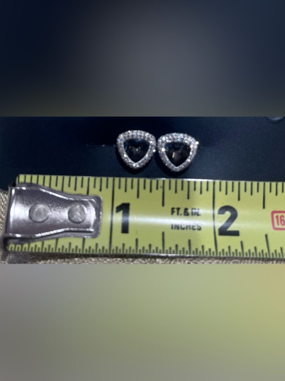 Swarovski Crystal Silver & Black Stud Earrings - - Picture 4 of 4